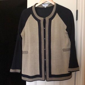 Misook black & tan sweater.